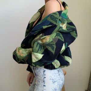 Vintage Oversized Patterned Bomber Jacket